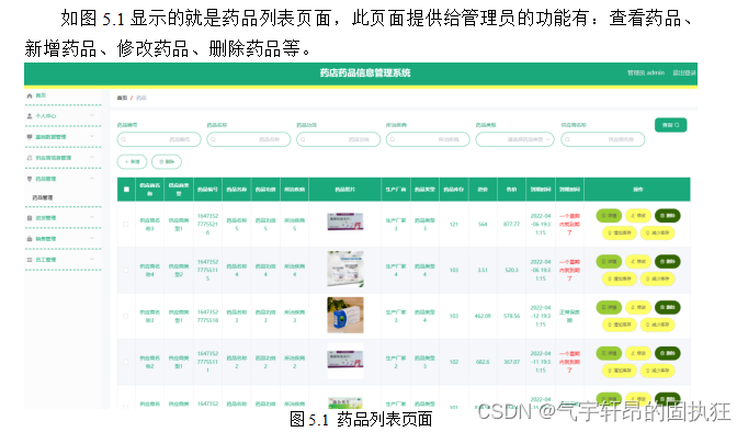 ssm+vue的药店药品信息管理系统（有报告）。Javaee项目，ssm vue前后端分离项目。