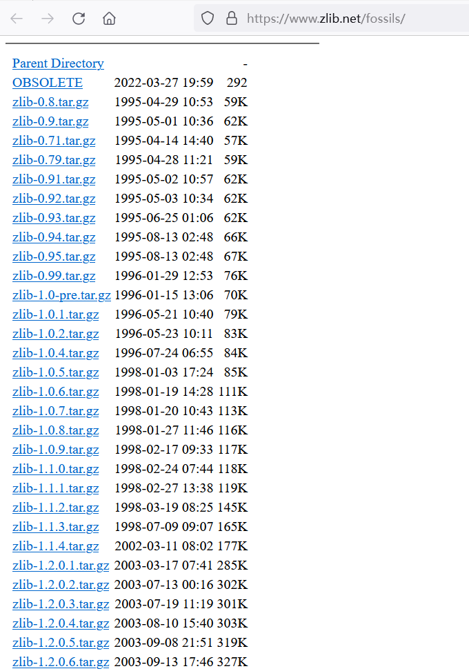 zlib 源码下载链接