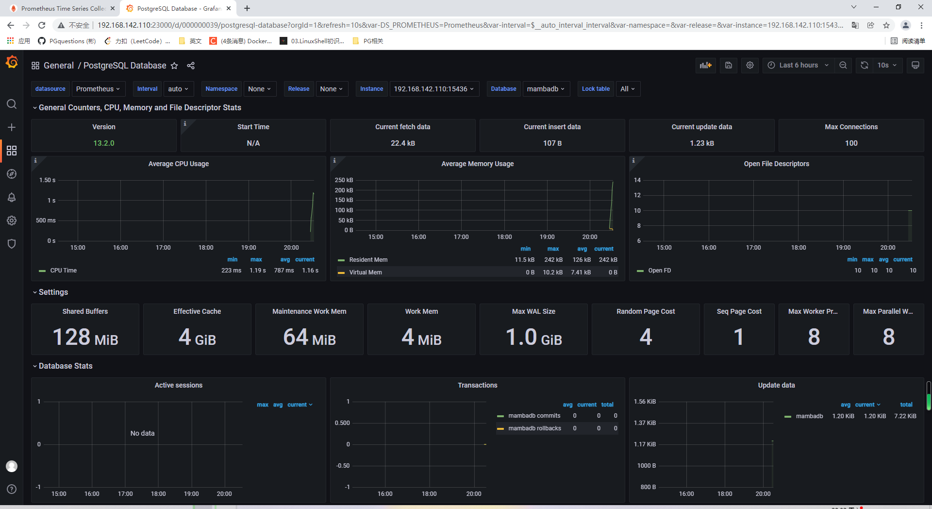 prometheus postgres exporter metrics