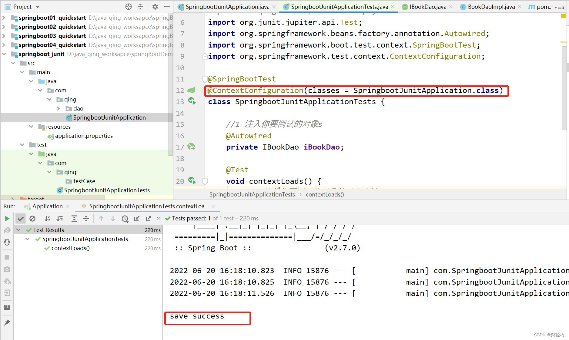 SpringBoot整合JUnitUnable to find a SpringBootConfiguration you need to use junit unable to