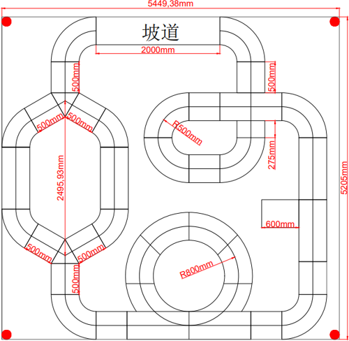 ▲ 图7.1.1 赛道设计与铺设