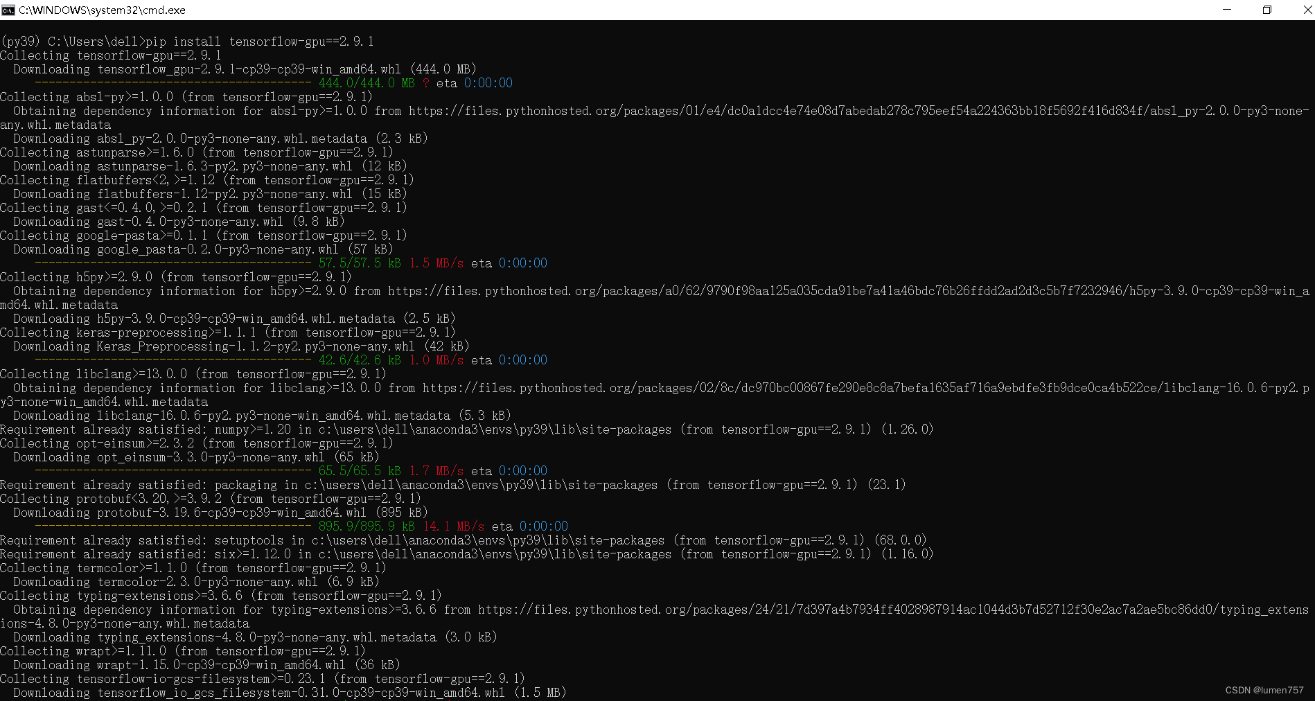 conda环境中安装tensorflowgpu 2.9.1_tensorflowgpu=2.9.1CSDN博客