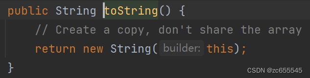 StringBuilder的toString()方法返回一个新字符串