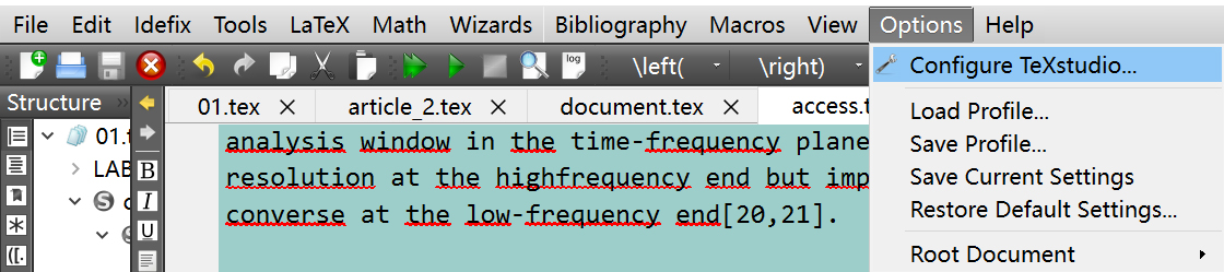 configure mac text for texstudio mac