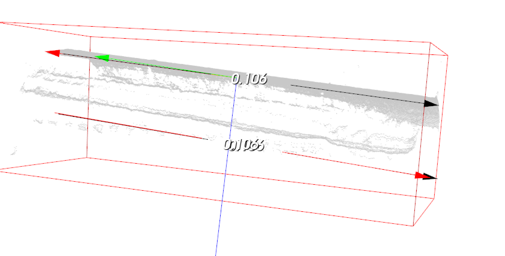 Acquisition of the start point and end point of the cylinder axis