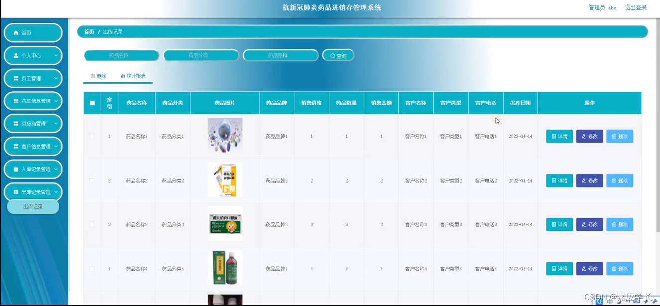 （附源码）计算机毕业设计SSM抗新冠肺炎药品进销存管理系统