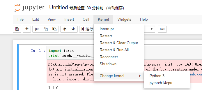 Jupyter设置指定的python环境