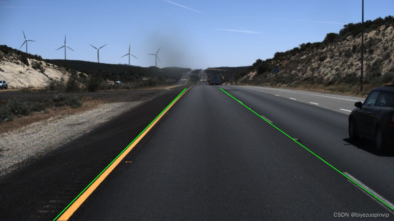基于自实现opencv图像处理函数的静态车道线检测项目