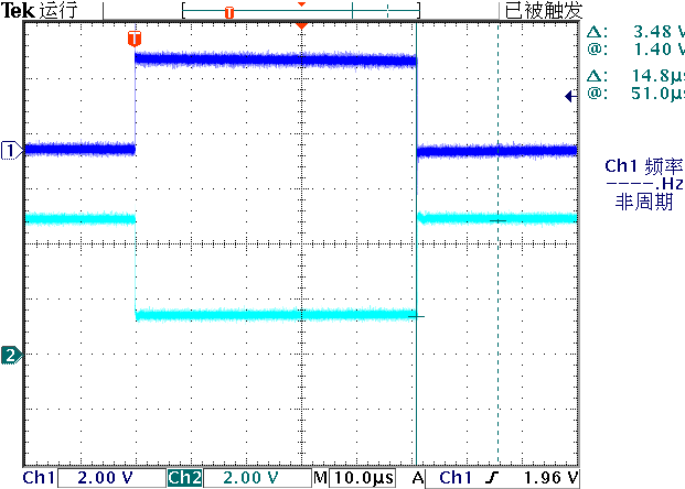 ▲ 图2.3.1 连续输出16个0xff所产生的RESET信号