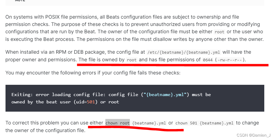 Metricbeat config file metricbeat.yml must be owned by the user identifier (uid=0) or root