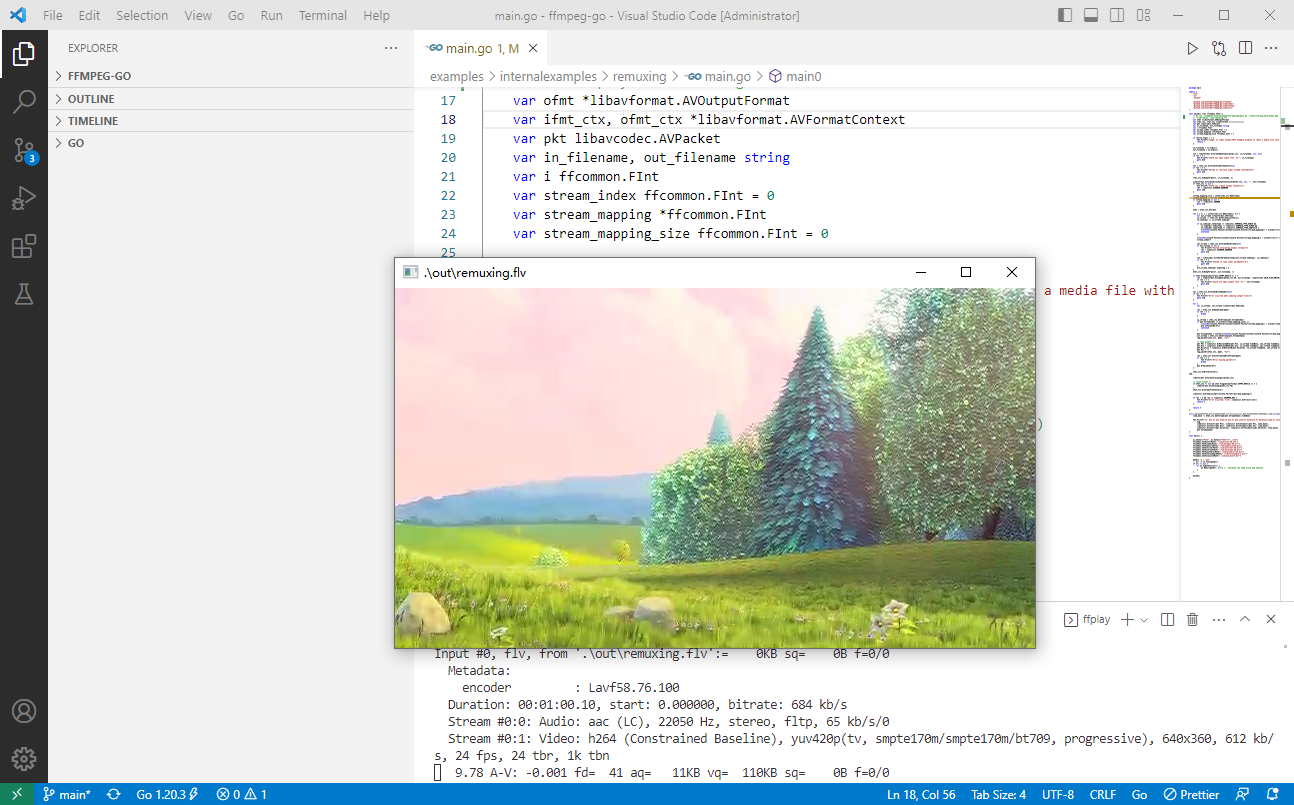 2023-04-27：用go语言重写ffmpeg的remuxing.c示例。