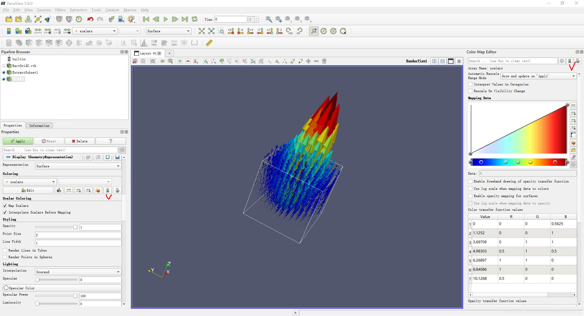 paraview热流图（1）：添加glyphs_paraview 流线 均匀分布-CSDN博客