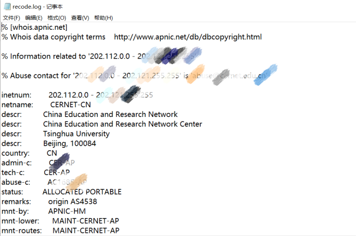 whois人员信息python批处理读入与文本输出