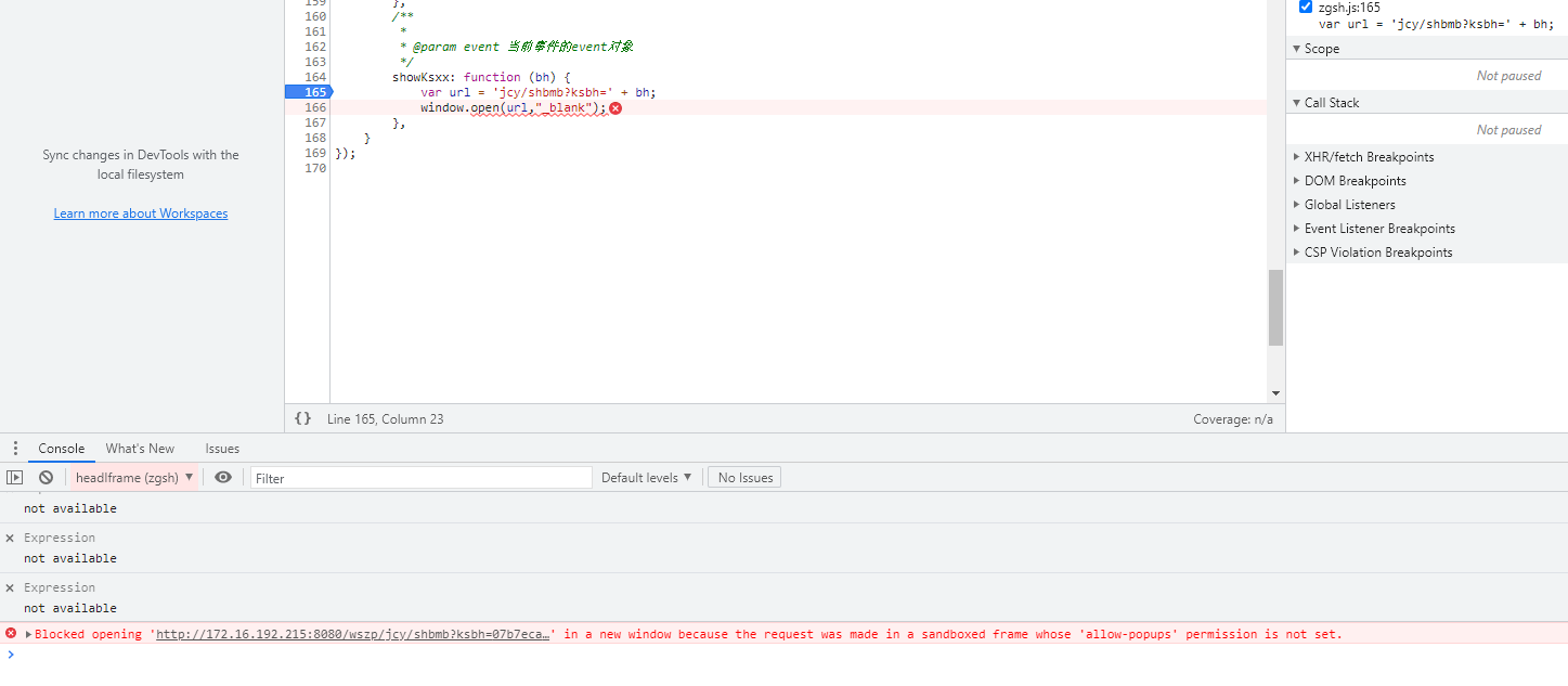 in a sandboxed frame whose ‘allowpopups‘ permission is not set.报错_in a