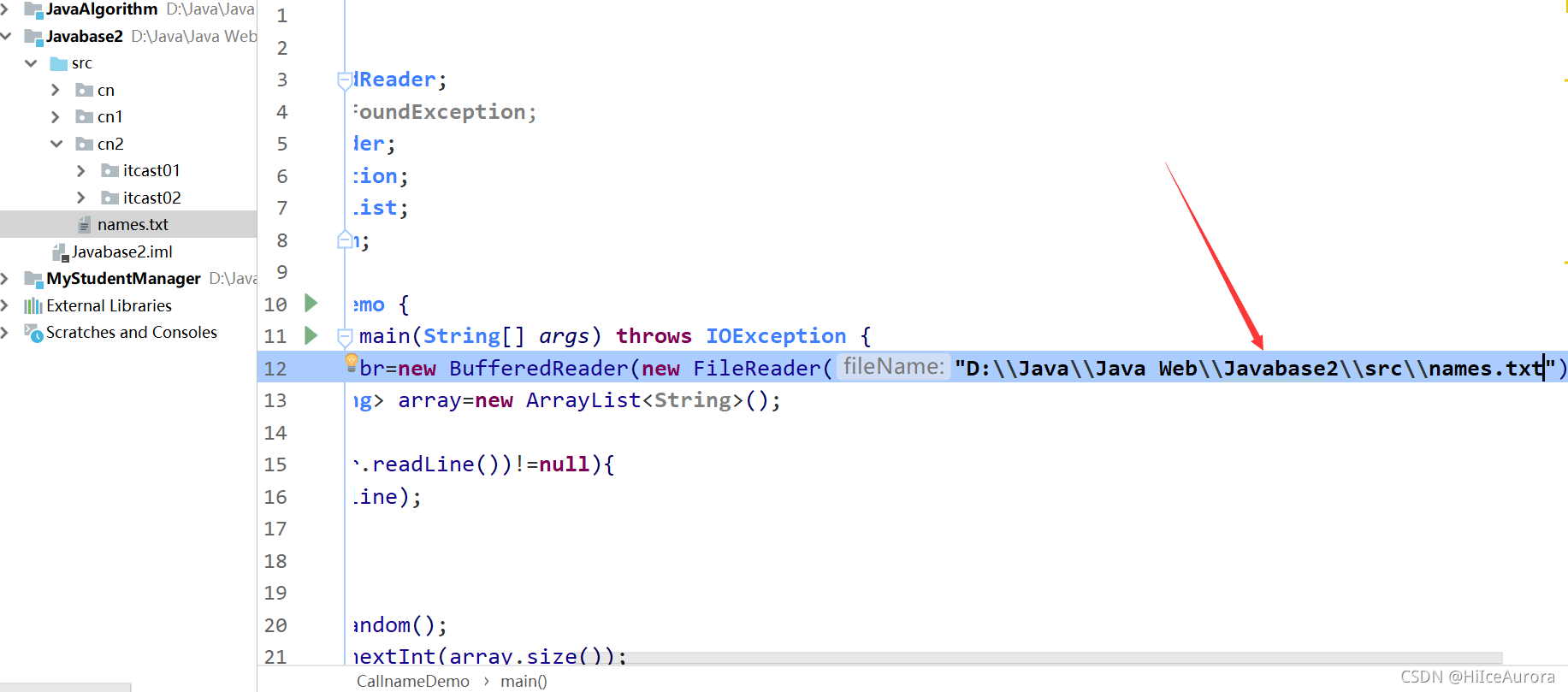 解决Exception in thread “main“ java.io.FileNotFoundException: Javabase2 ...
