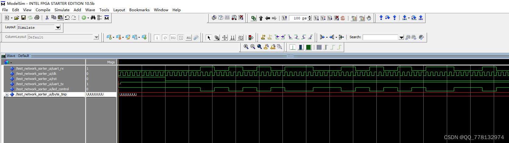 Network-UART VHDL设计及仿真实现