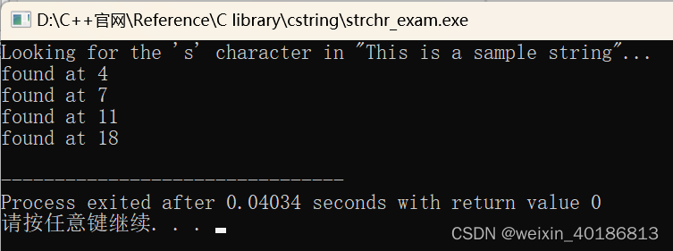 C++ Reference: Standard C++ Library reference: C Library: cstring: strchr