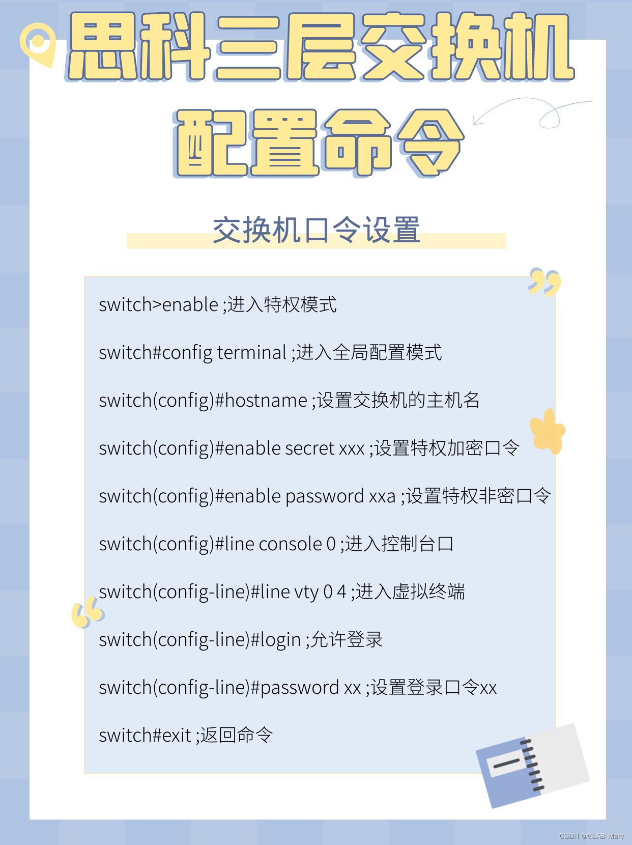 思科三层交换机配置命令