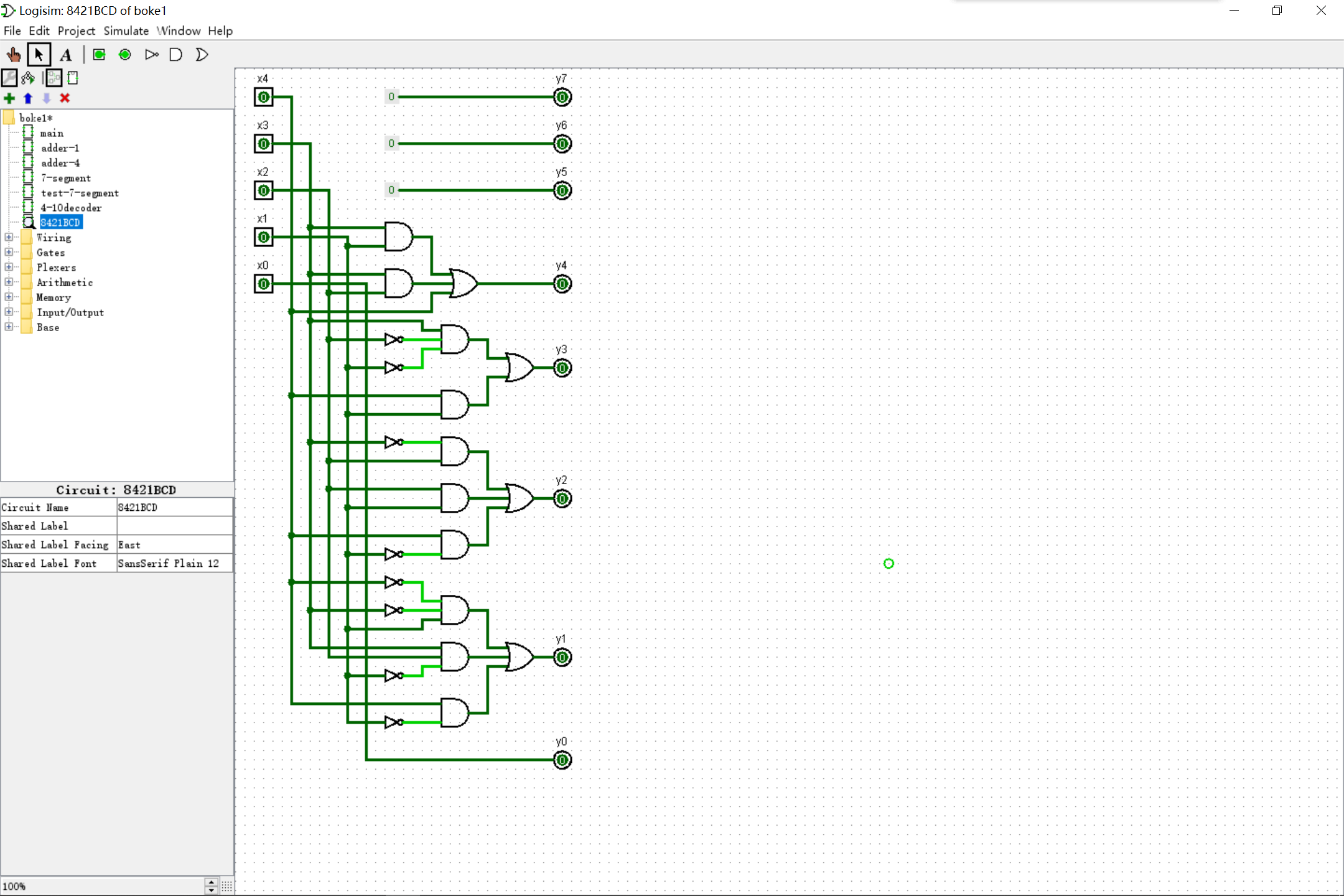 之4位全加器实现以及七段数码管显示一,基本构成二,构建四位全加器1