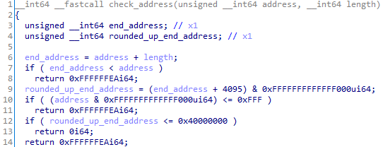 Address checking routine: