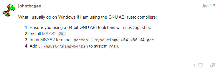 《关于投机取巧没有安装VS硬用Rust导致编译找不到gcc.exe这件事》