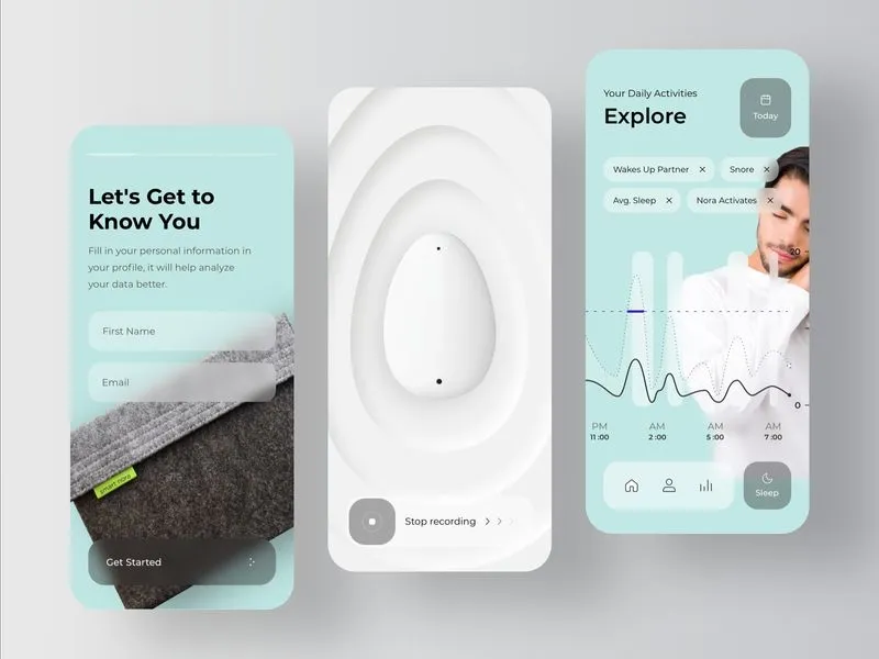 Smart Nora Health - Smart Sleep Tracking App by RD UX/UI