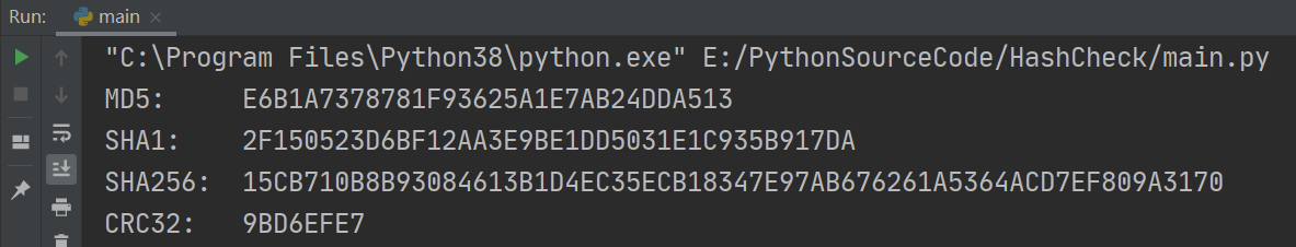 Python计算校验文件的MD5、SHA1、SHA256和CRC32