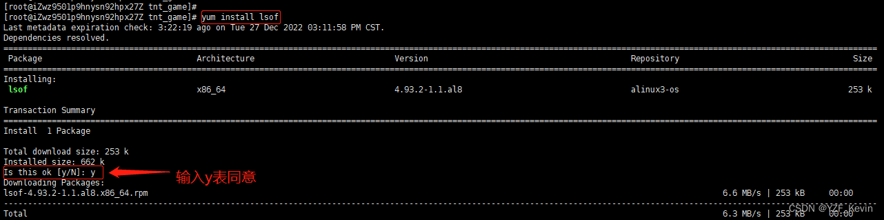 -bash: lsof: command not found解决办法