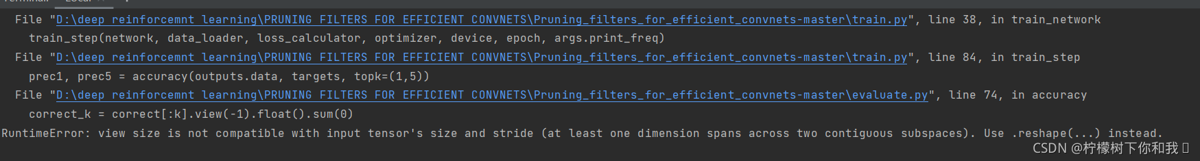 python运行报错RuntimeError: view size is not compatible with input tensor‘s ...