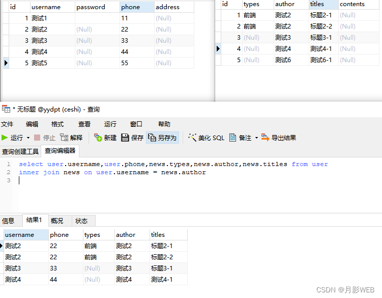 sql的左连接（LEFT JOIN）、右连接（RIGHT JOIN）、内连接（INNER JOIN）的详解