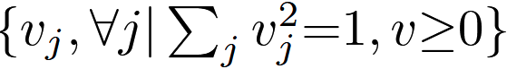 ∑ j v2 j =1，v≥0}。