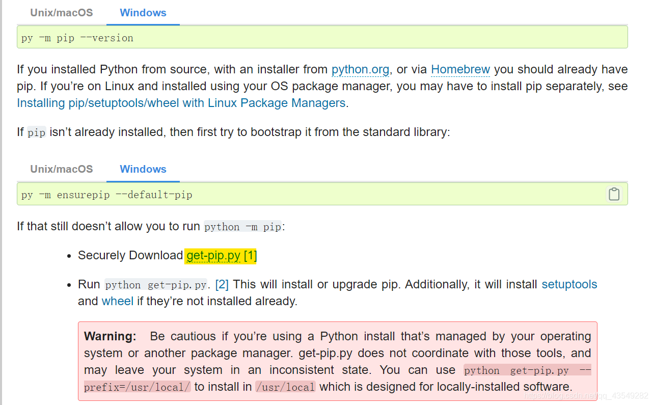 Python中pip/numpy安装遇到的问题_warning: you are using pip version 20.2.1 ...