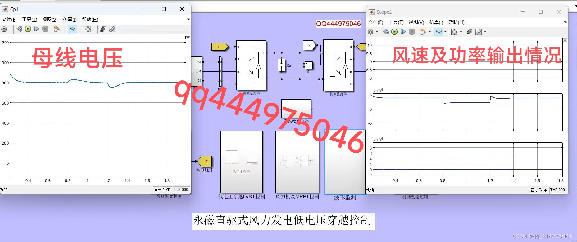 基于matlab/simulink永磁直驱风力发电低电压穿越控制仿真模型