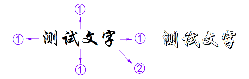 ▲ 图2.1.3 华文行楷字体空心文字