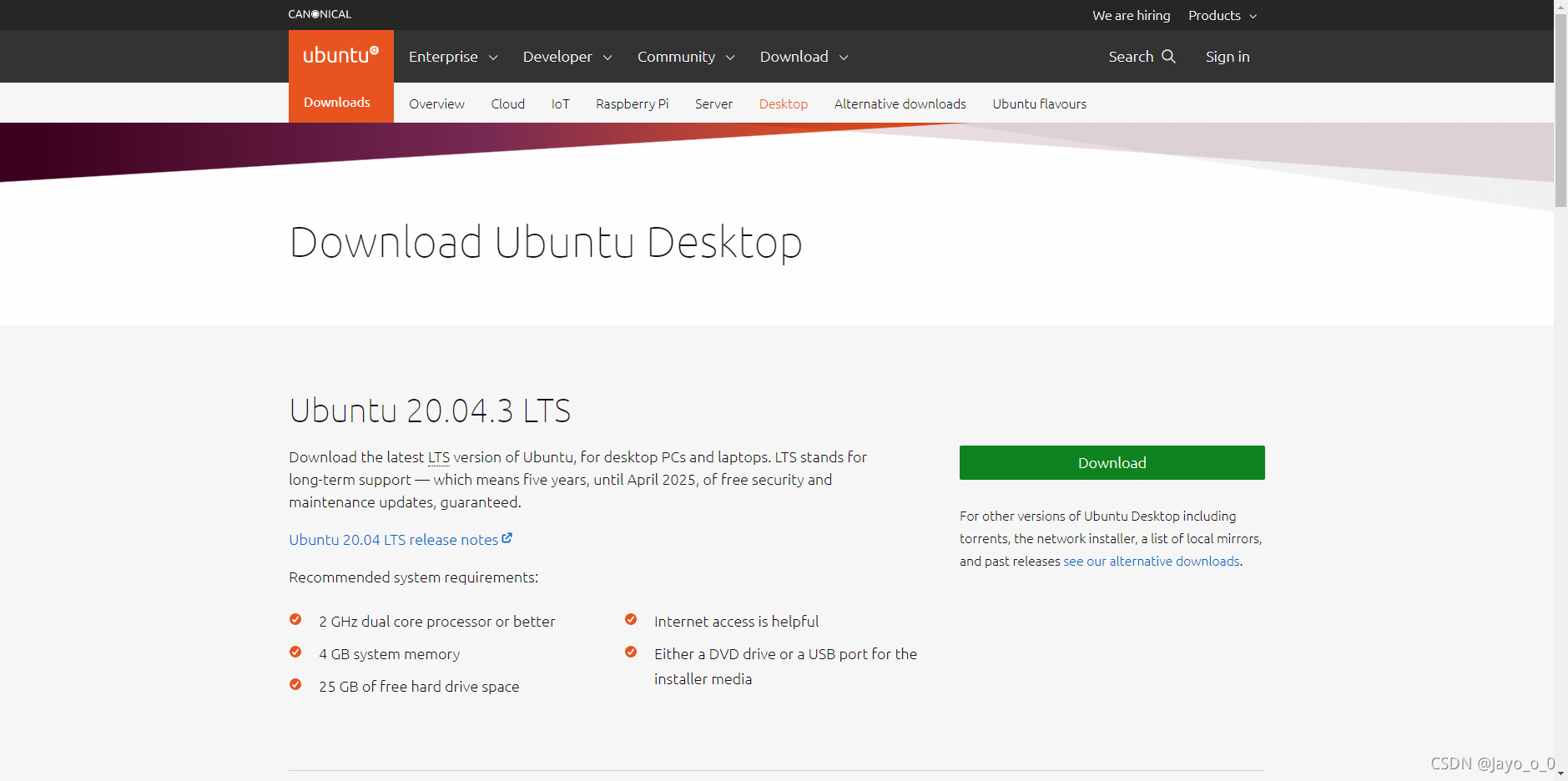 Ubuntu官网，以最新版为准