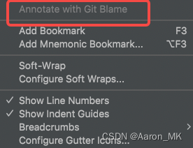 【Android Studio】工程中文件Annotate with Git Blame 不能点击