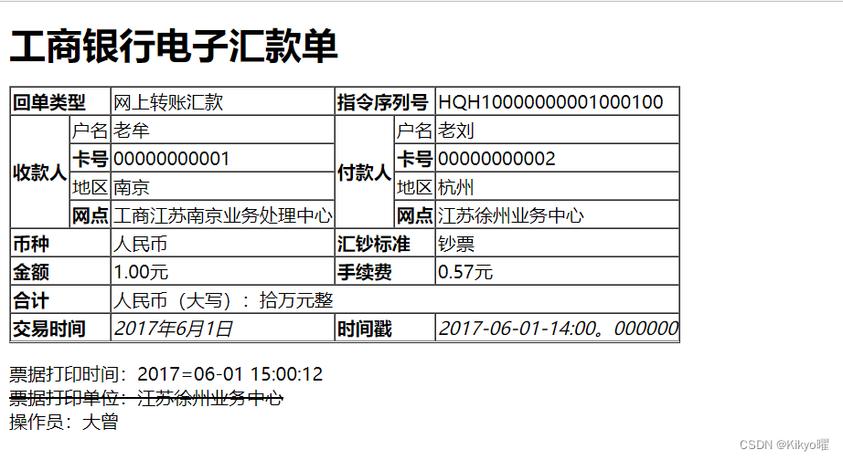 工商银行电子汇款单 /b