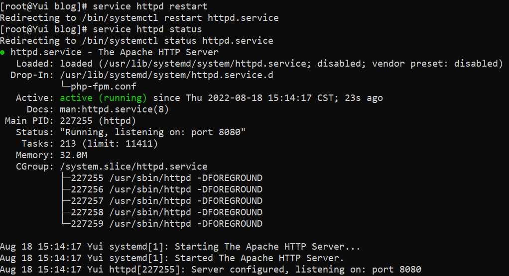 Apache服务器运行正常