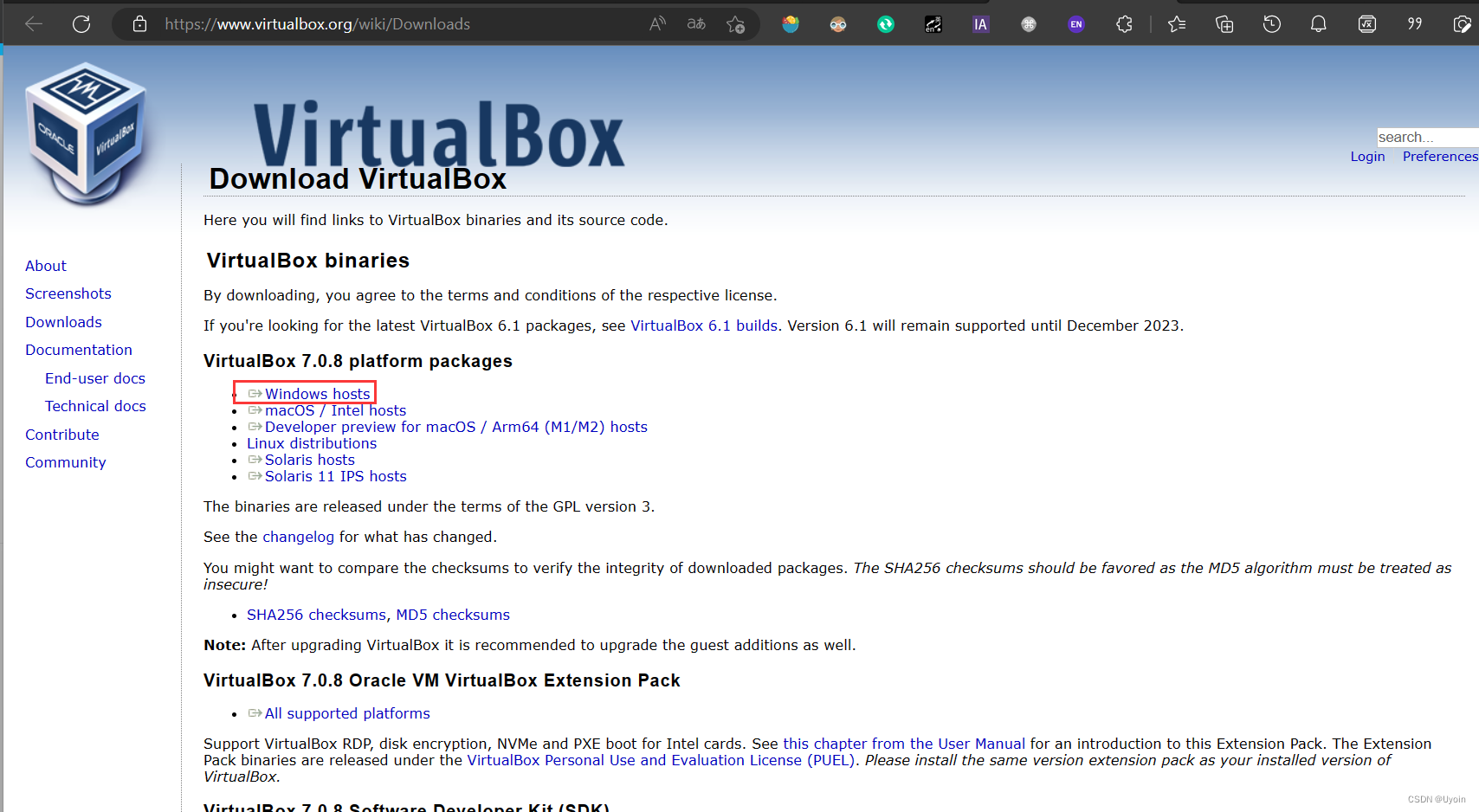 Oracle VM VirtualBox官网下载