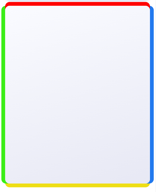 box-shadow: 0px -10px 0px 0px #ff0000, -10px 0px 0px 0px #3bee17, 10px 0px 0px 0px #2279ee, 0px 10px 0px 0px #eede15;