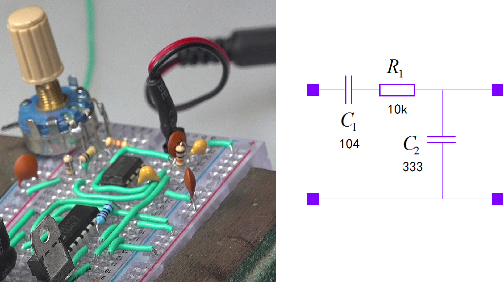 ▲ Figure 1.1.2 A low-pass filter needs to be added to the interface circuit