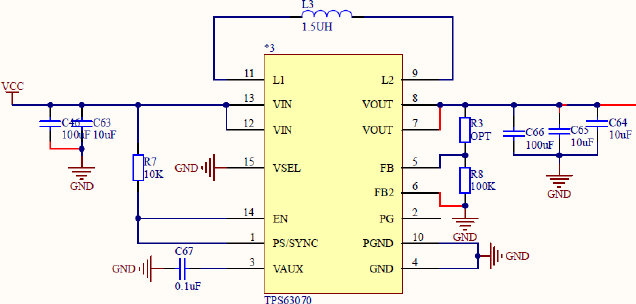 ▲ 图 4–2 TPS63070稳压模块原理图