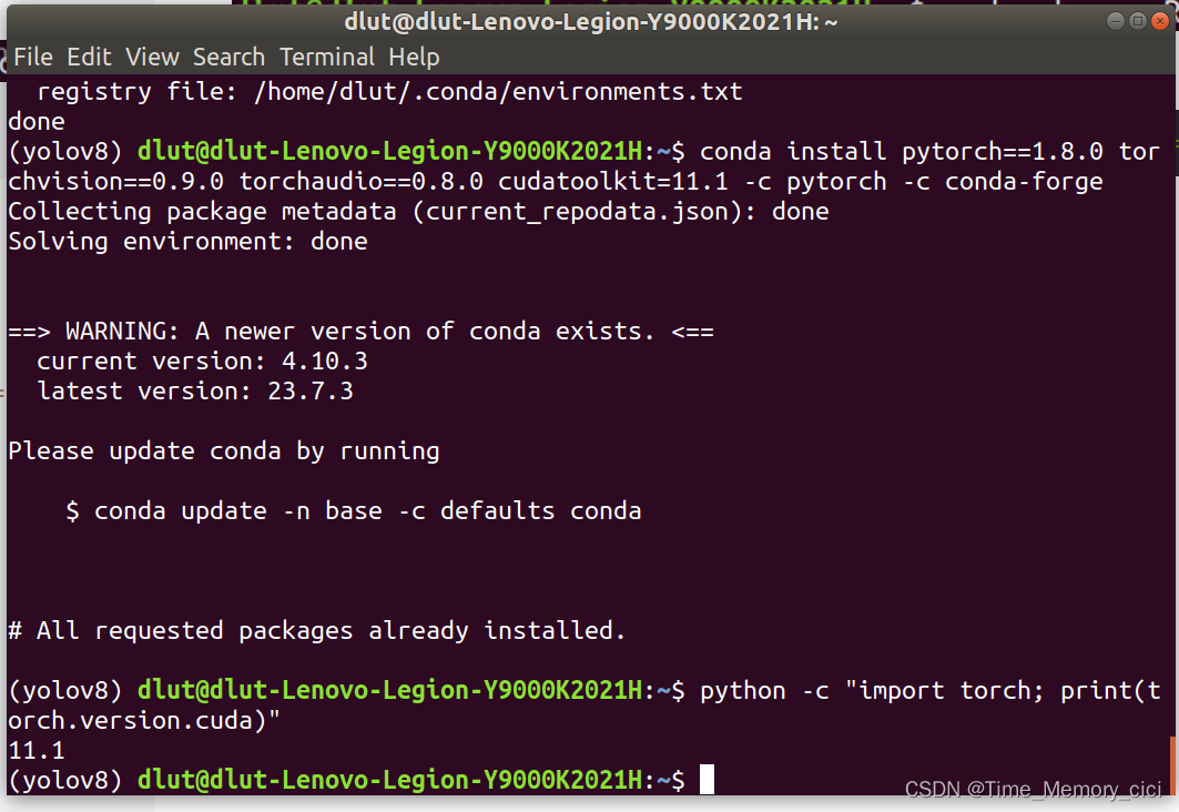 ubuntu18.04复现yolo v8环境配置之CUDA与pytorch版本问题以及多CUDA版本安装及切换