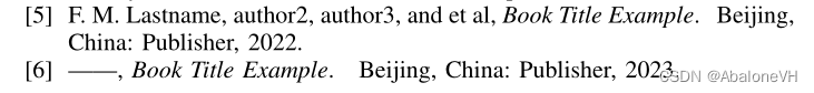 When the assignment of the author attribute of two consecutive documents in the reference part is exactly the same, the author part of the latter document will be replaced by the long horizontal