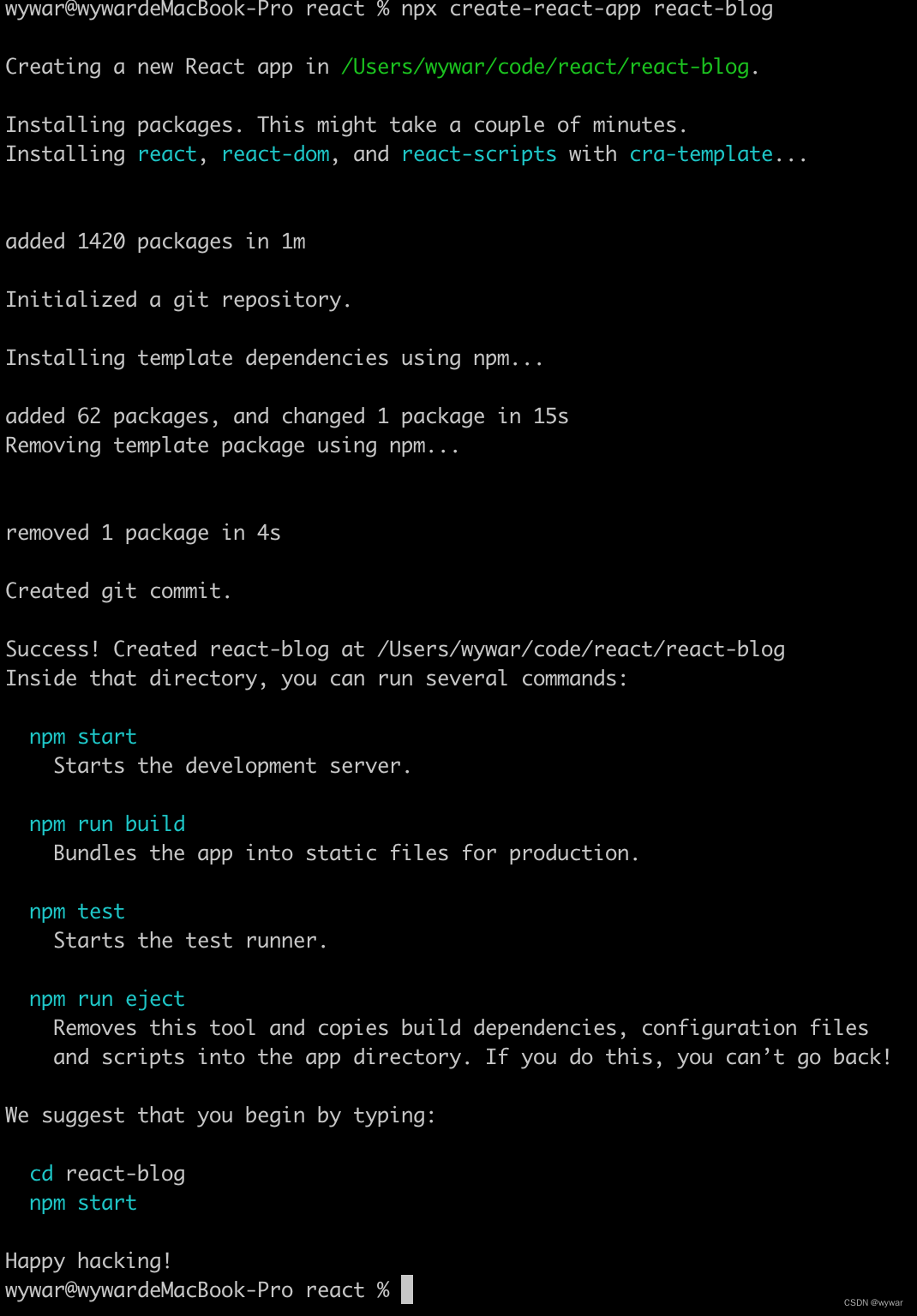create-react-app success