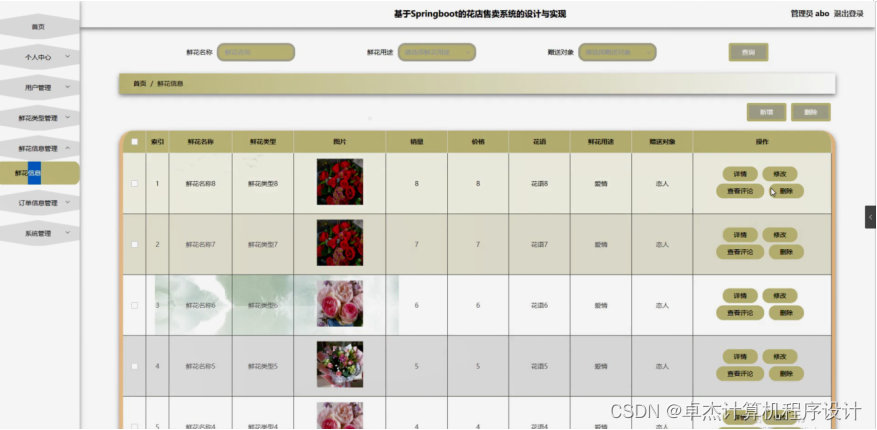 [附源码]计算机毕业设计基于Springboot的花店售卖系统的设计与实现
