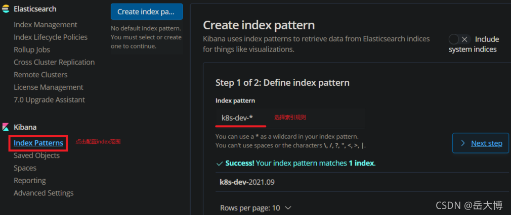 index patterns