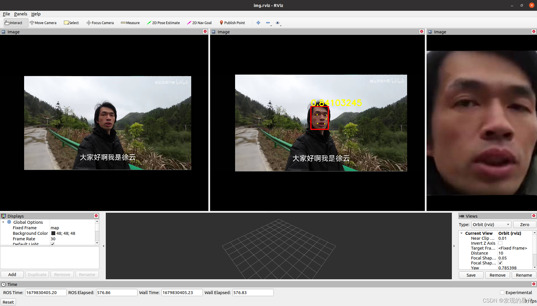 基于ROS与YOLO的人脸识别，人脸关键点识别（yolov7face/yolov7detectfaceonnxruncpppy