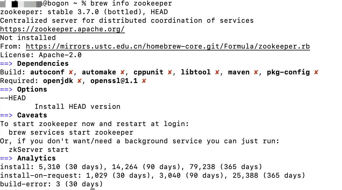 mac用Homebrew安装zookeeper_homebrew zkCSDN博客