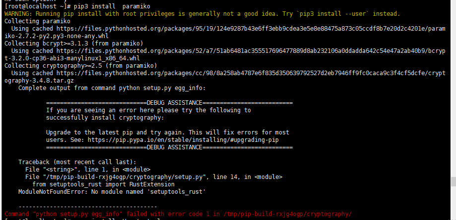 Pip3 Install Paramiko出现报错Command “python Setup.py Egg_info“ Failed With ...